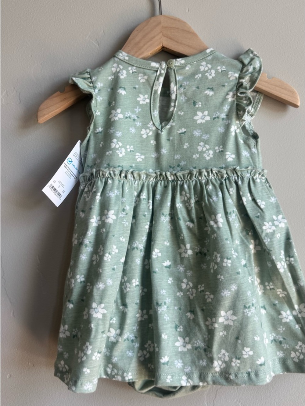 Carter’s 9M Floral Dress Onesie Scandi Baby Outfit Spring Coquette Boho Chic - Picture 4 of 5